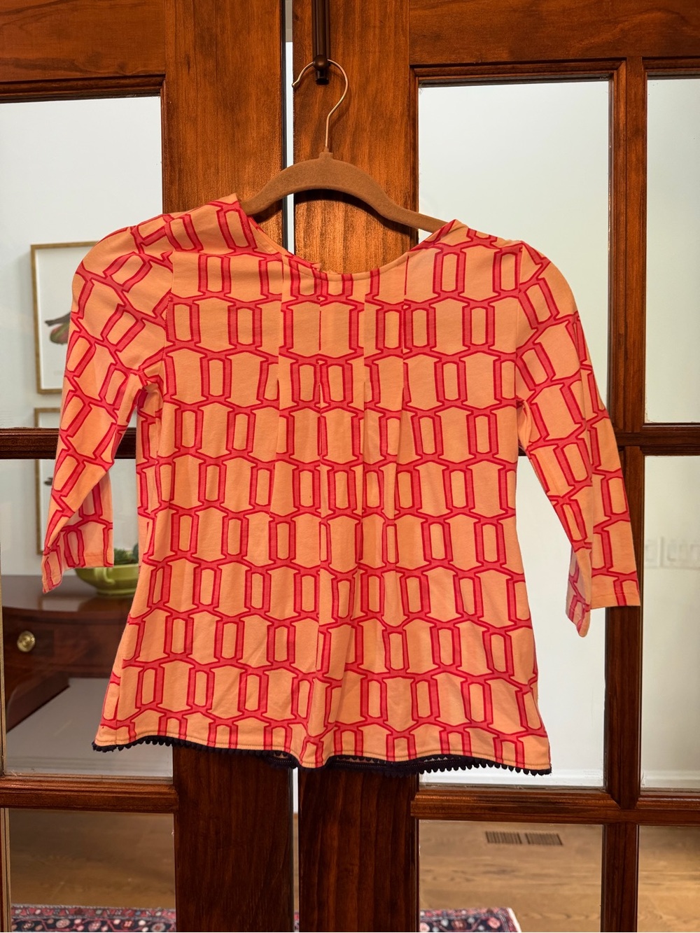 JK Designs Pink and Peach Geometric Kids Top